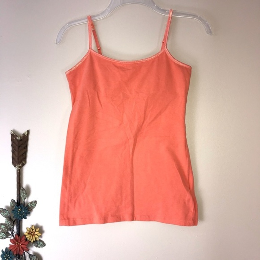 So Orange Strap Tank w/ Built-In Shelf Bra Sz Med